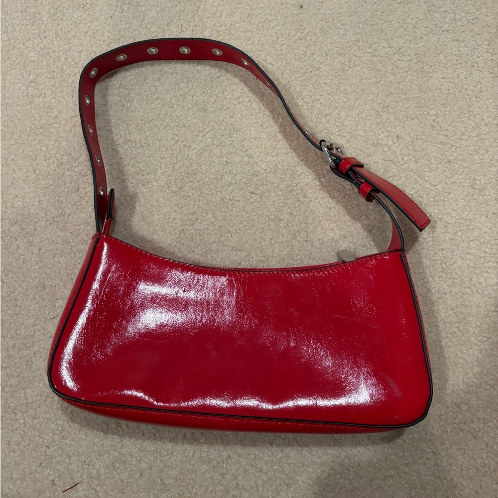 Red Leather Shoulder Bag